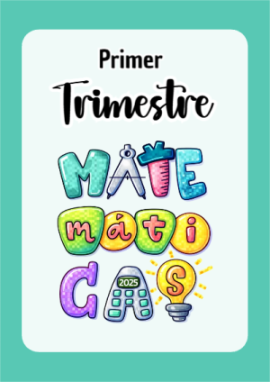 Portada de Primer Trimestre para cuaderno con diseño escolar - versión premium para imprimir