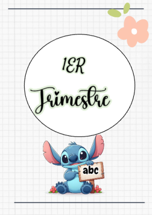 Portada de primer trimestre para cuaderno para primaria - creación especial de Mini Canva