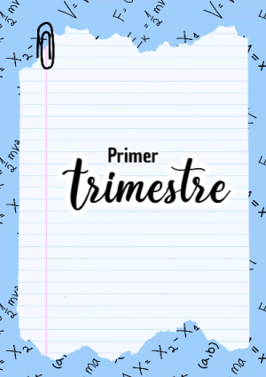 Portada de Primer Trimestre para cuaderno en formato A4 - creación especial de Mini Canva