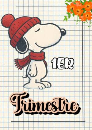 Portada de PRIMER TRIMESTRE para cuaderno en formato A4 - ideal para el nuevo año escolar