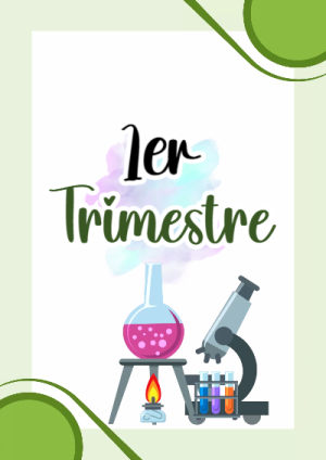 Portada de primer trimestre para cuaderno para clases - con colores vivos y llamativos