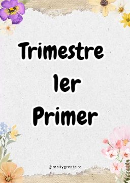 Portada de Primer Trimestre para cuaderno con diseño bonito - estilo único para estudiantes