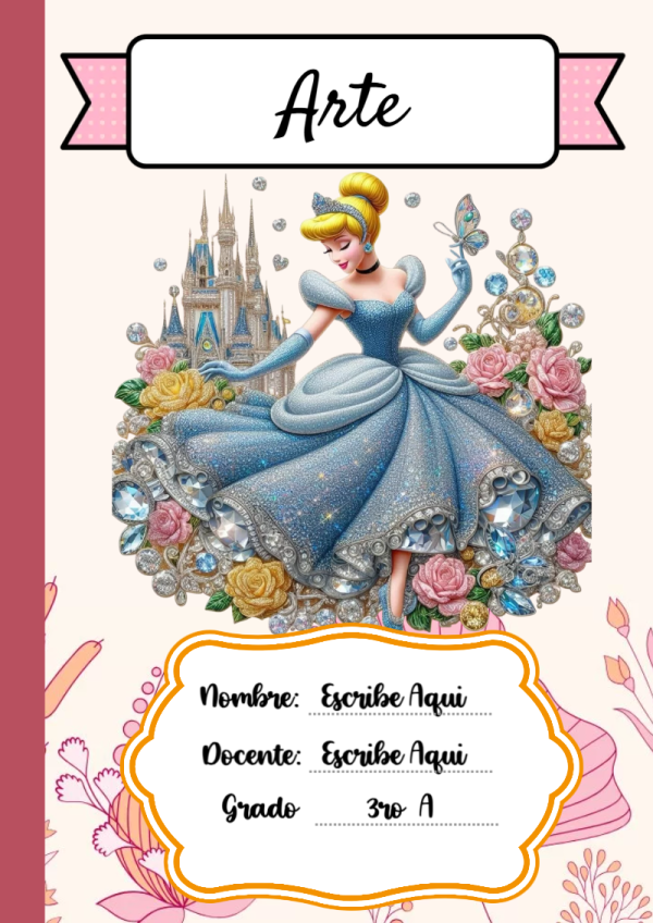 Portada de Princesas de Arte para cuaderno ideal para niños - para todas las edades y grados