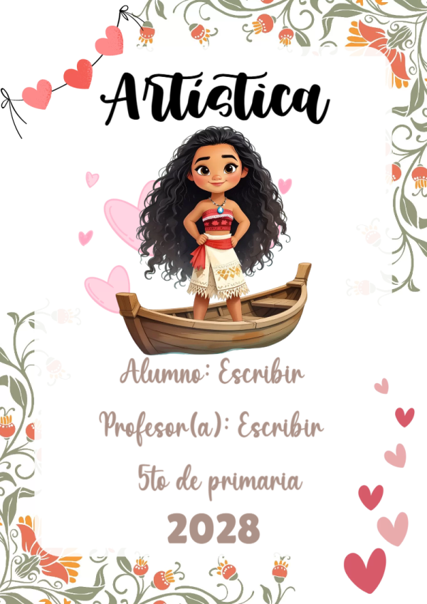 Portada de Princesas de Artística para cuaderno con diseño escolar - ideal para cuadernos de espiral