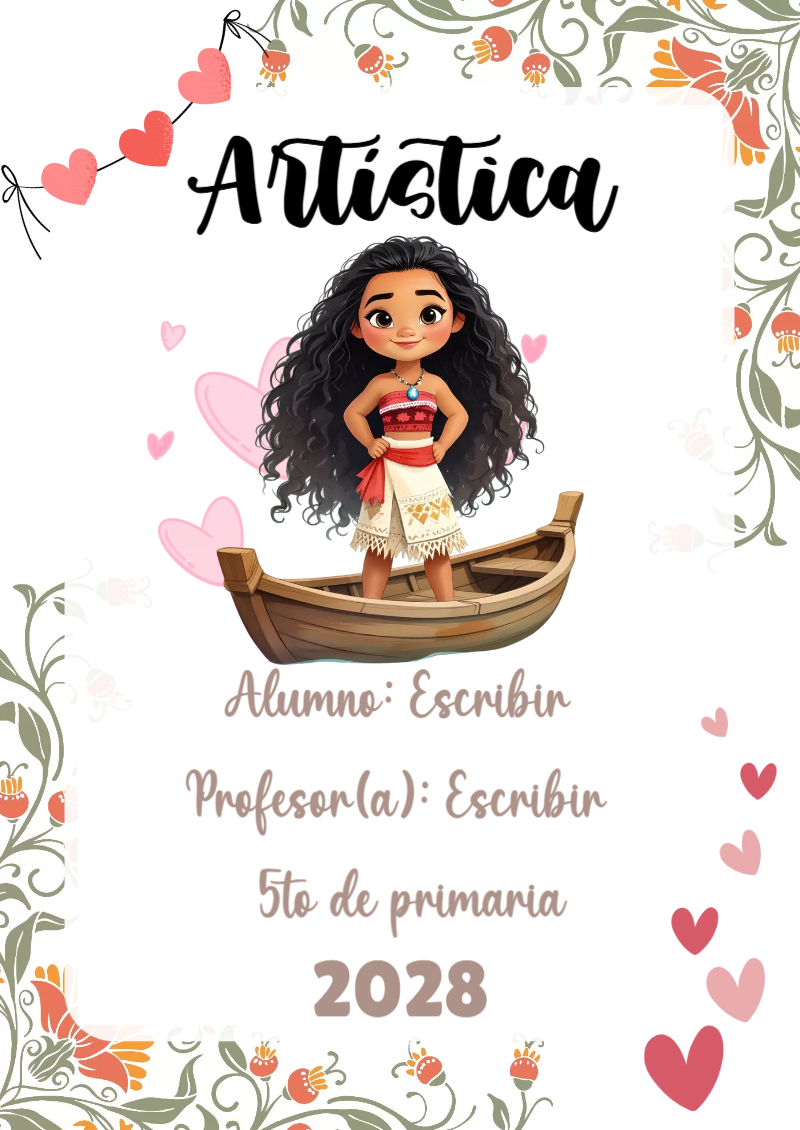 Portada de Princesas de Artística Editable para Imprimir Gratis