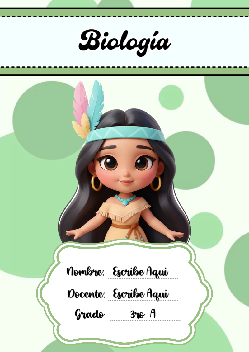Portada de Princesas de Biología para cuaderno para clases - ideal para cuadernos de espiral