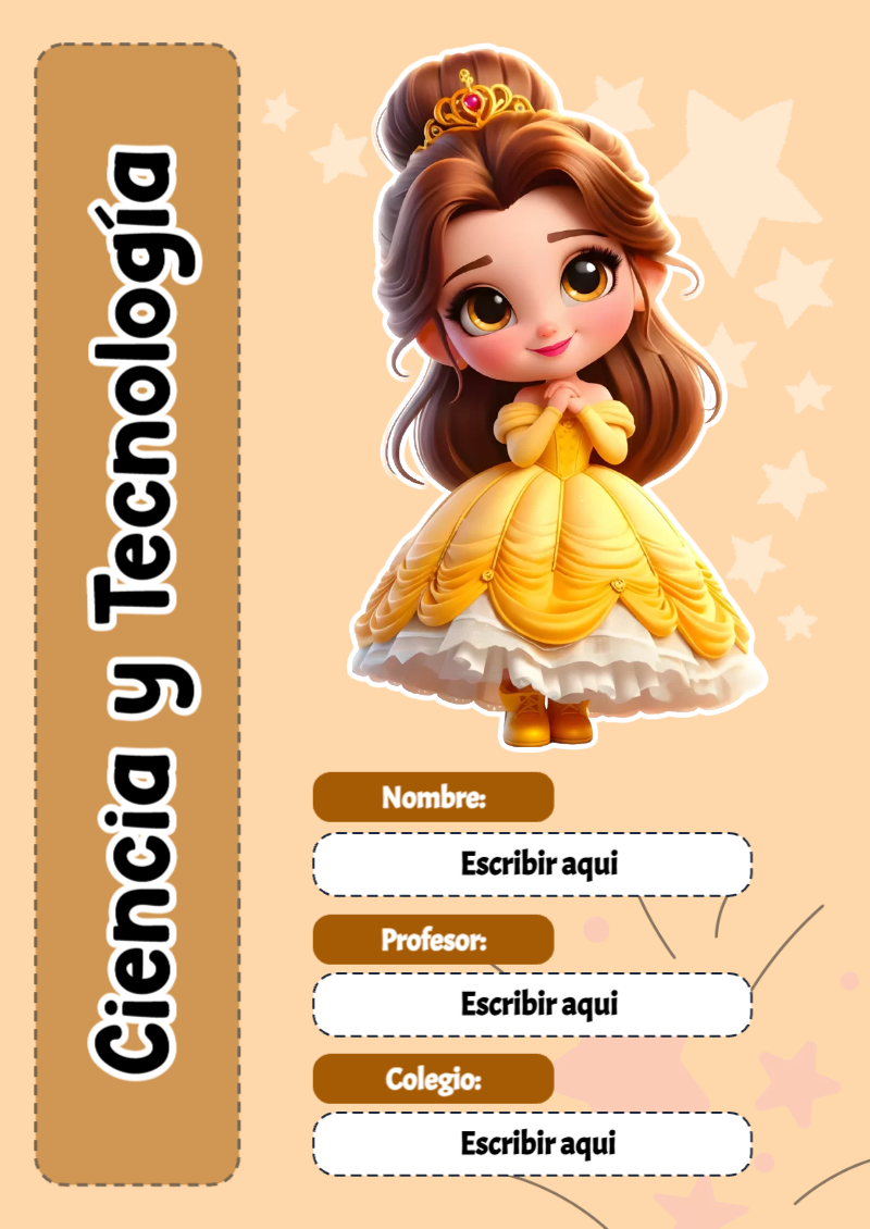 Portada de Princesas de Ciencia y Tecnología Editable para Imprimir Gratis