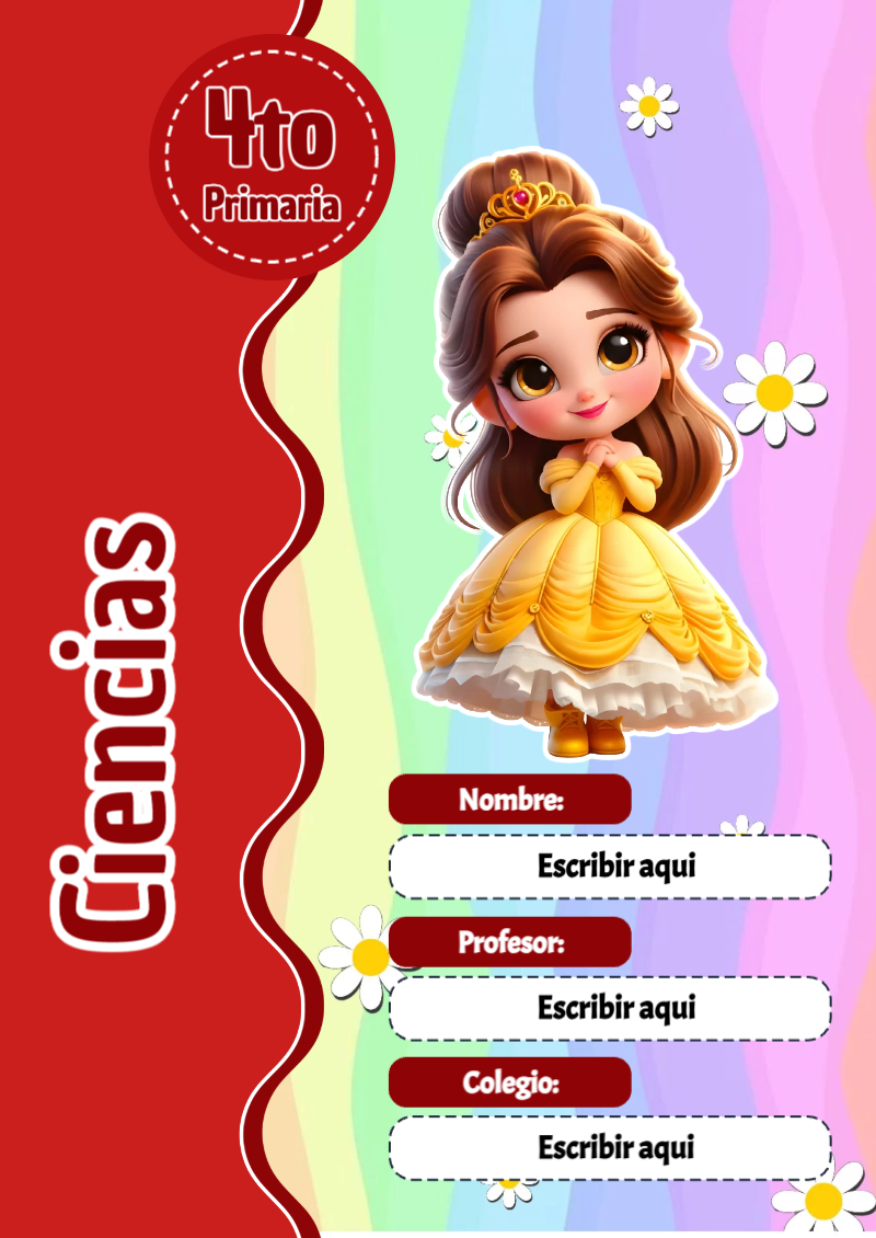 Portada de Princesas de Ciencias para cuaderno para estudiantes - versión premium para imprimir