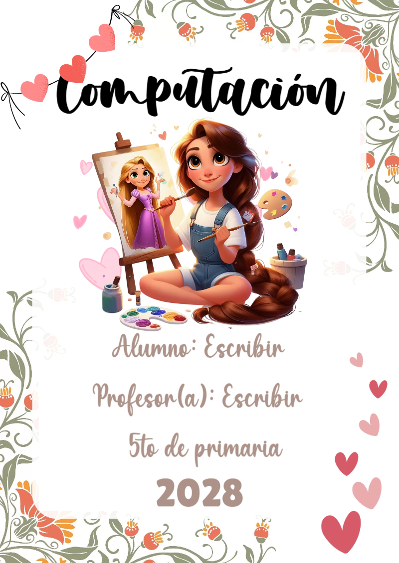 Portada de Princesas de Computación Editable para Imprimir Gratis