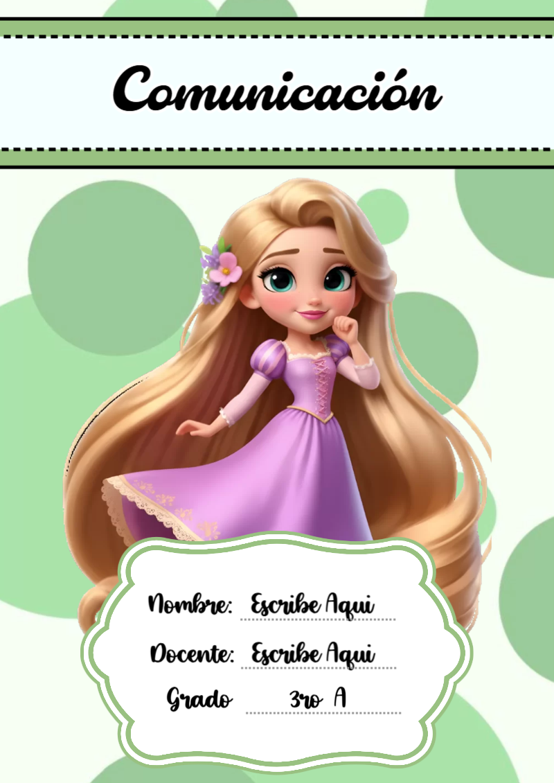 Portada de Princesas de Comunicación para cuaderno decorativa y bonita - disponible para descarga gratuita