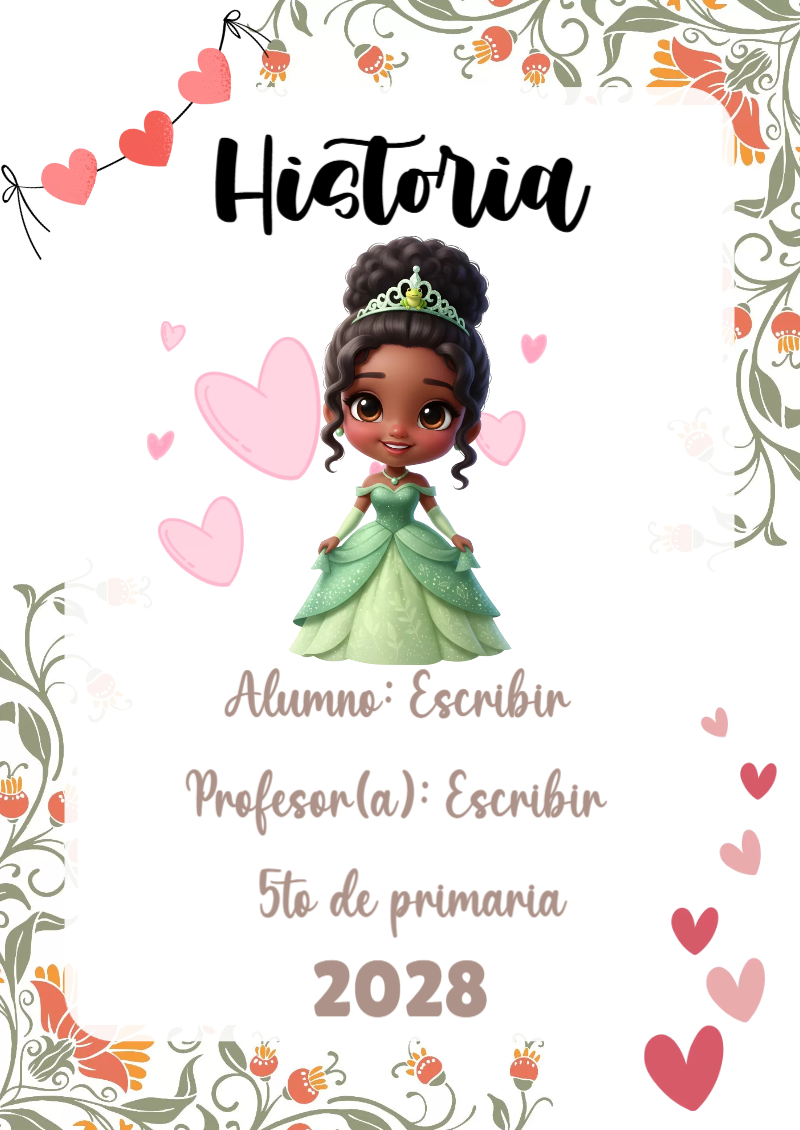 Portada de Princesas de Historia para cuaderno para clases - creación especial de Mini Canva