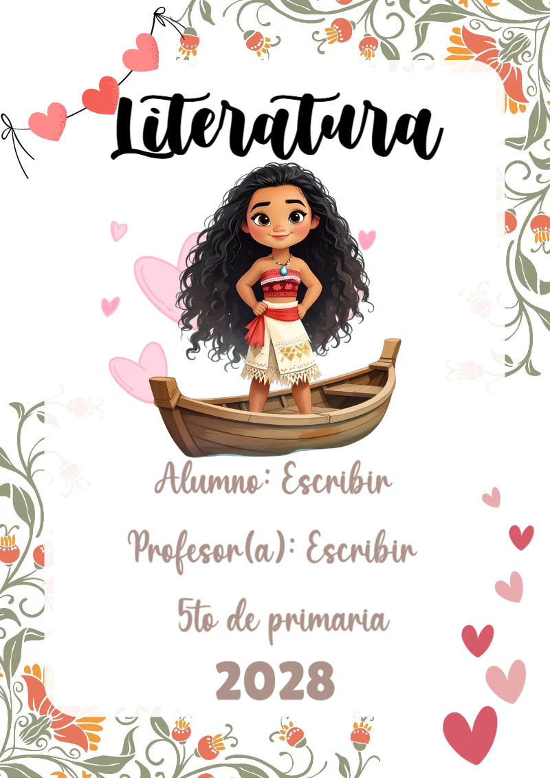 Portada de Princesas de Literatura para cuaderno bonita para imprimir - disponible para descarga gratuita