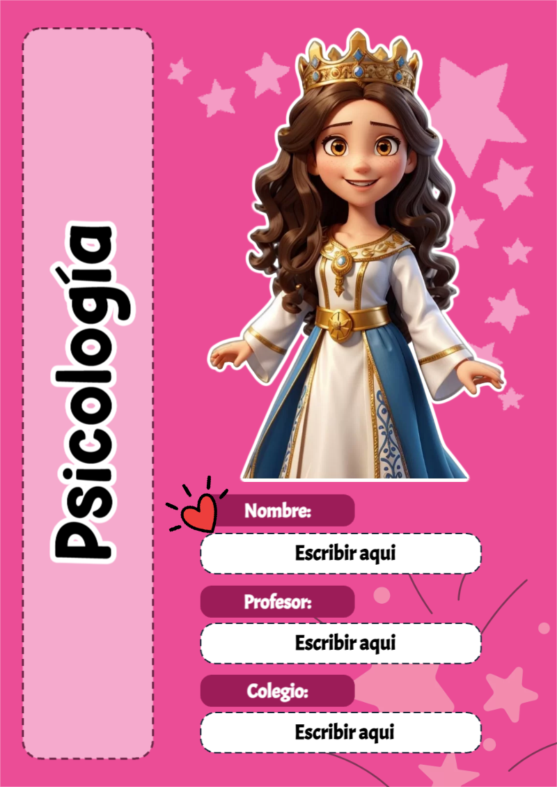 Portada de Princesas de Psicología para cuaderno con estilo creativo - diseño exclusivo y original