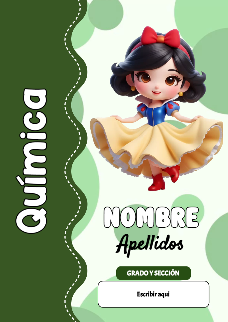 Portada de Princesas de Química Editable para Imprimir Gratis