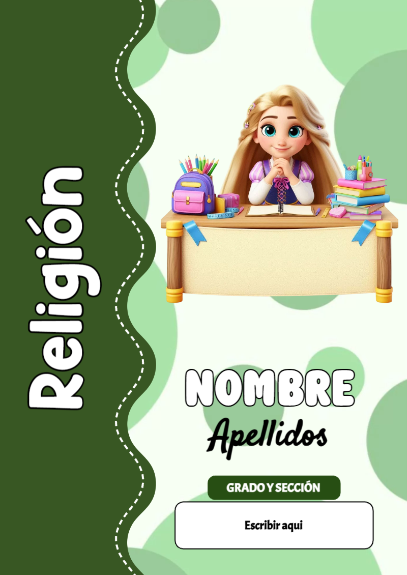 Portada de Princesas de Religión Editable para Imprimir Gratis