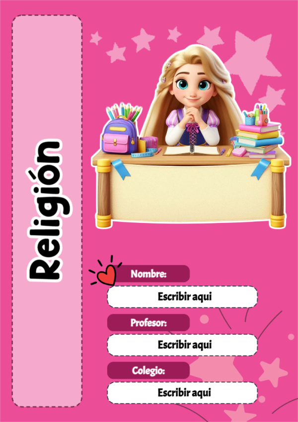 Portada de Princesas de Religión para cuaderno para estudiantes - perfecto para organizar tus apuntes