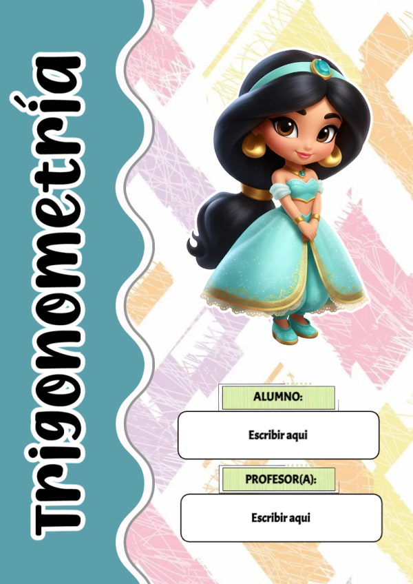 Portada de Princesas de Trigonometría para cuaderno con estilo creativo - versión premium para imprimir