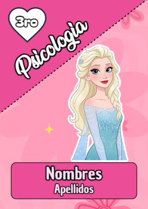 Portada de psicologia con princesas de disney para cuaderno lista para imprimir en A4 - para todas las edades y grados