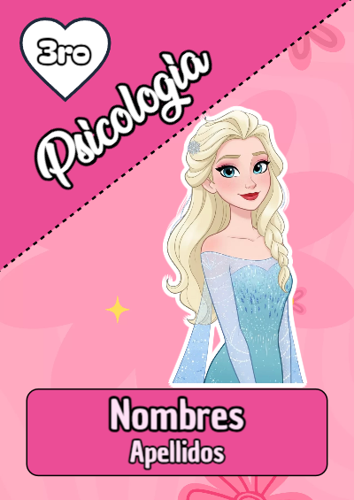 Portada de psicologia con princesas de disney Editable para Imprimir Gratis