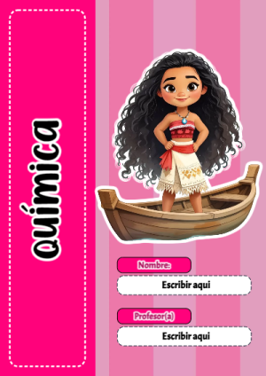 Portada de quimica con princesas de disney para cuaderno colorida y creativa - tendencia educativa 2026