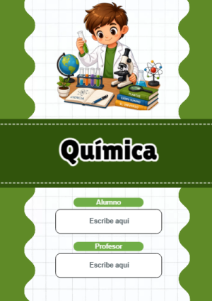 Portada de Química para cuaderno en formato A4 - estilo único para estudiantes