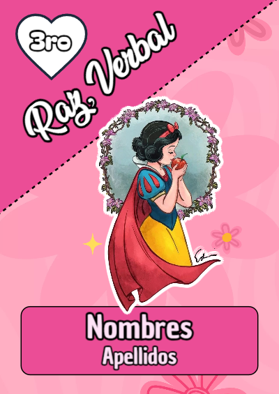 Portada de raz. verbal con princesas de disney Editable para Imprimir Gratis