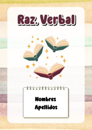 Portada de Razonamiento Verbal para cuaderno para estudiantes - para todas las edades y grados