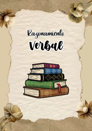 Portada de Razonamiento Verbal para cuaderno llamativa y bonita - formato digital listo para usar