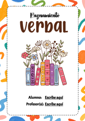 Portada de Razonamiento Verbal para cuaderno para niños de primaria - disponible para descarga gratuita