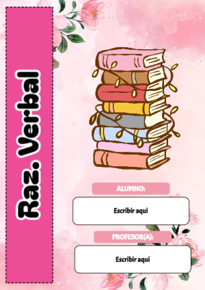 Portada de razonamiento verbal para cuaderno decorativa y bonita - para personalizar tus materias