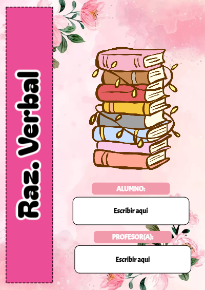 Portada de razonamiento verbal Editable para Imprimir Gratis