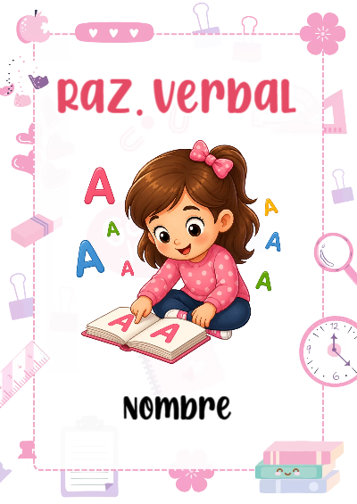 Portada de Razonamiento Verbal Editable para Imprimir Gratis