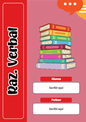 Portada de razonamiento verbal para cuaderno ideal para niños - creación especial de Mini Canva