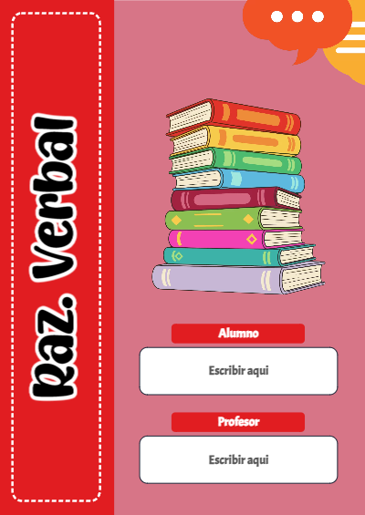 Portada de razonamiento verbal Editable para Imprimir Gratis