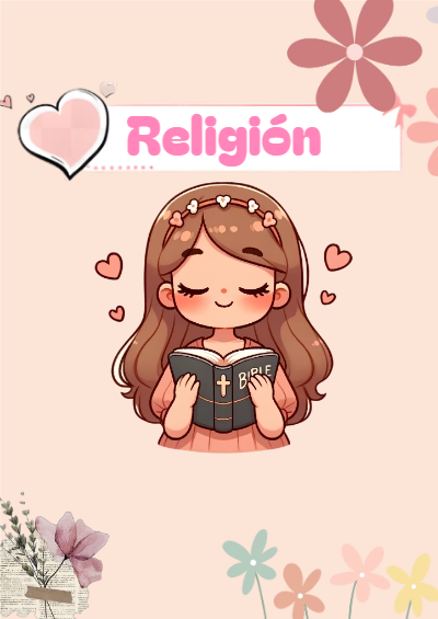 Portada de RELIGIÓN Editable para Imprimir Gratis