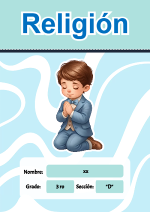 Portada de RELIGIÓN para cuaderno llamativa y bonita - para personalizar tus materias