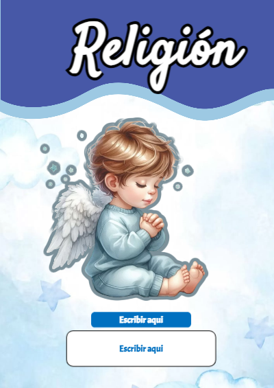 Portada de RELIGIÓN Editable para Imprimir Gratis