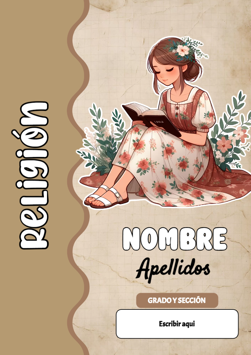 Portada de Religion Secundaria de Religión Editable para Imprimir Gratis