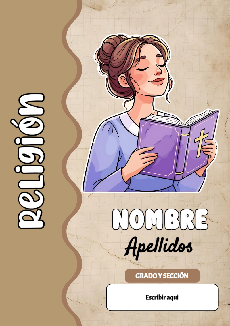 Portada de Religion Secundaria de Religión Editable para Imprimir Gratis