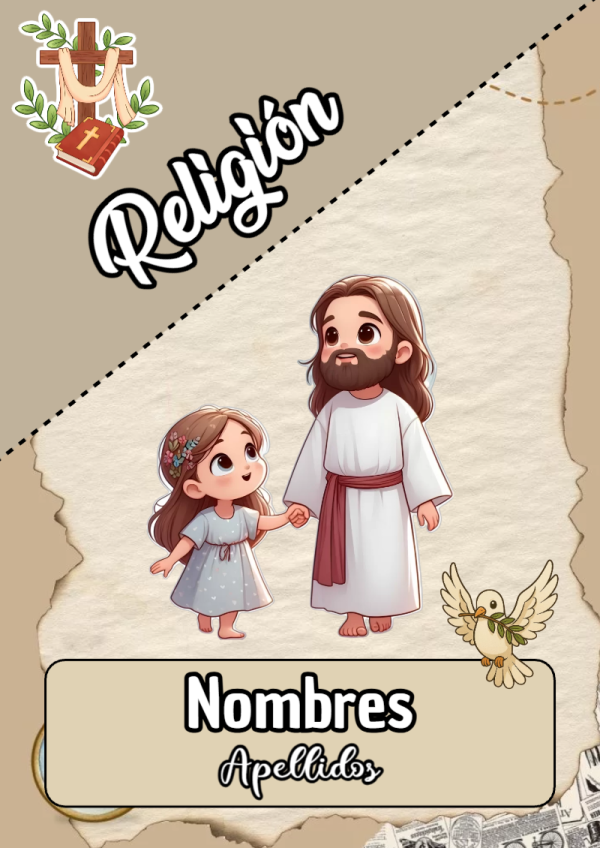 Portada de Religion Secundaria de Religión para cuaderno escolar para imprimir gratis - para todas las edades y grados