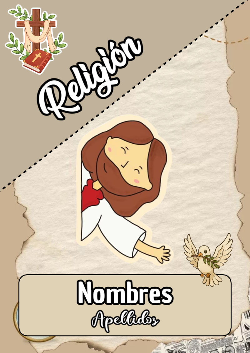 Portada de Religion Secundaria de Religión para cuaderno escolar para imprimir gratis - para personalizar tus materias
