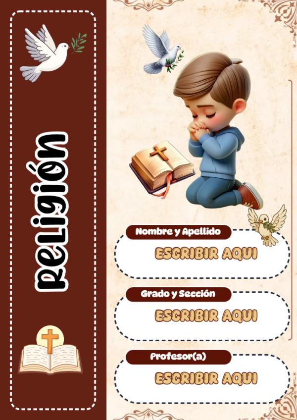 Portada de Religion Secundaria de Religión para cuaderno para estudiantes - disponible para descarga gratuita