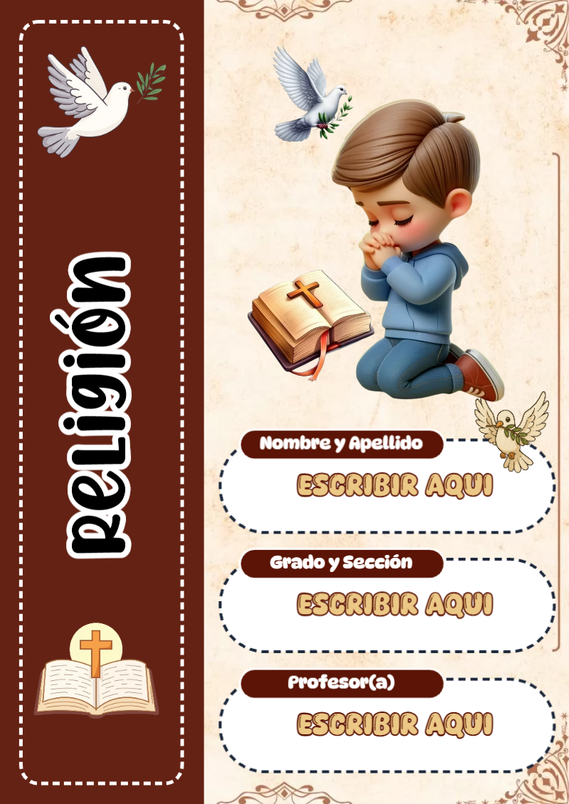 Portada de Religion Secundaria de Religión para cuaderno para estudiantes - disponible para descarga gratuita