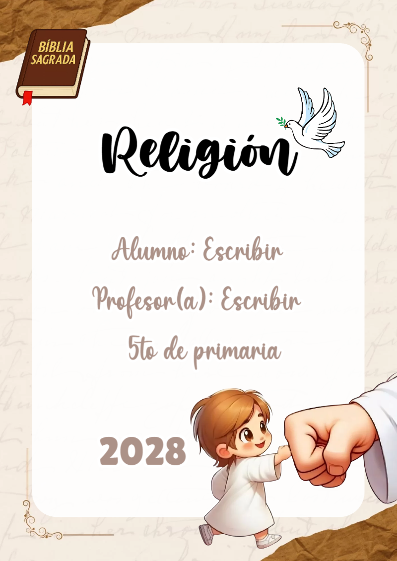 Portada de Religion Secundaria de Religión Editable para Imprimir Gratis