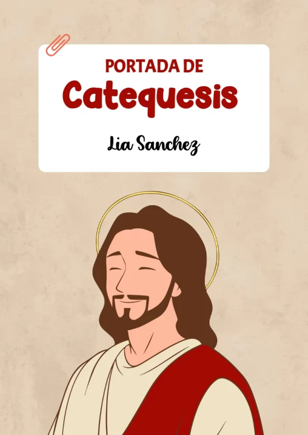 Portada de Religion Secundaria Jesus para cuaderno en tamaño A4 - para el regreso a clases