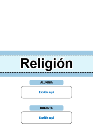 Portada de Religion Secundaria - LIA para cuaderno bonita para imprimir - versión premium para imprimir