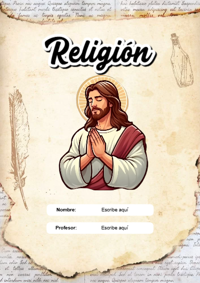 Portada de religion Editable para Imprimir Gratis