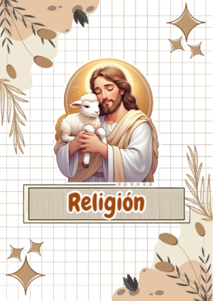 Portada de Religion Secundaria - RELIGION para cuaderno ideal para niños - para el regreso a clases