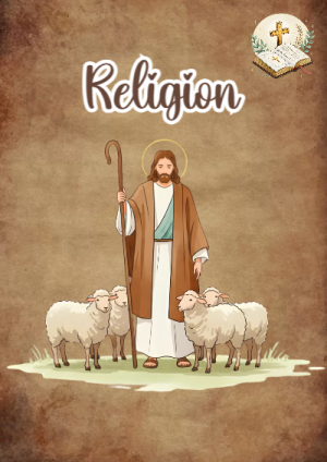 Portada de Religion Secundaria - Religion para cuaderno escolar creativa - para personalizar tus materias
