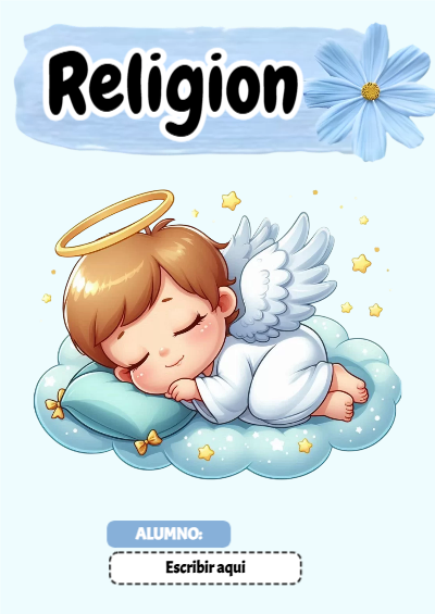 Portada de RELIGIÓN Editable para Imprimir Gratis